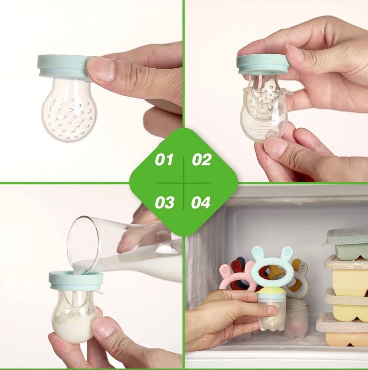 Haakaa Baby Fruit Food Feeder Pacifier Milk Frozen Set