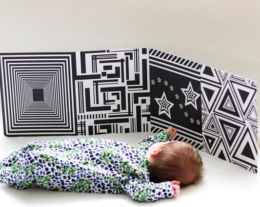 My Little Learner Black & White High Contrast Baby Sensory Fold Out Board Book