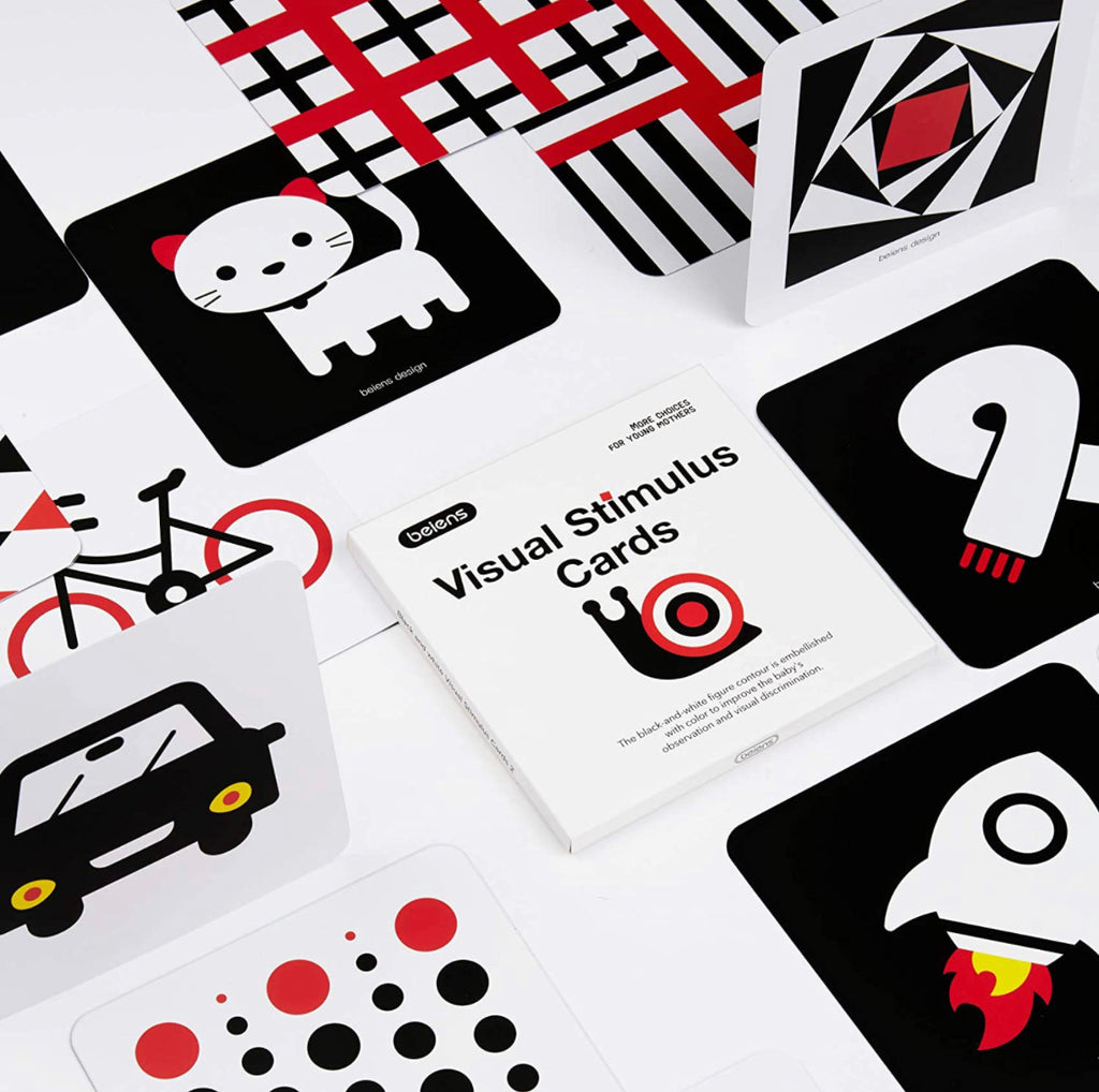 Beiens Visual Stimulus 20 Durable Double Sided Cards For 3-6 Months