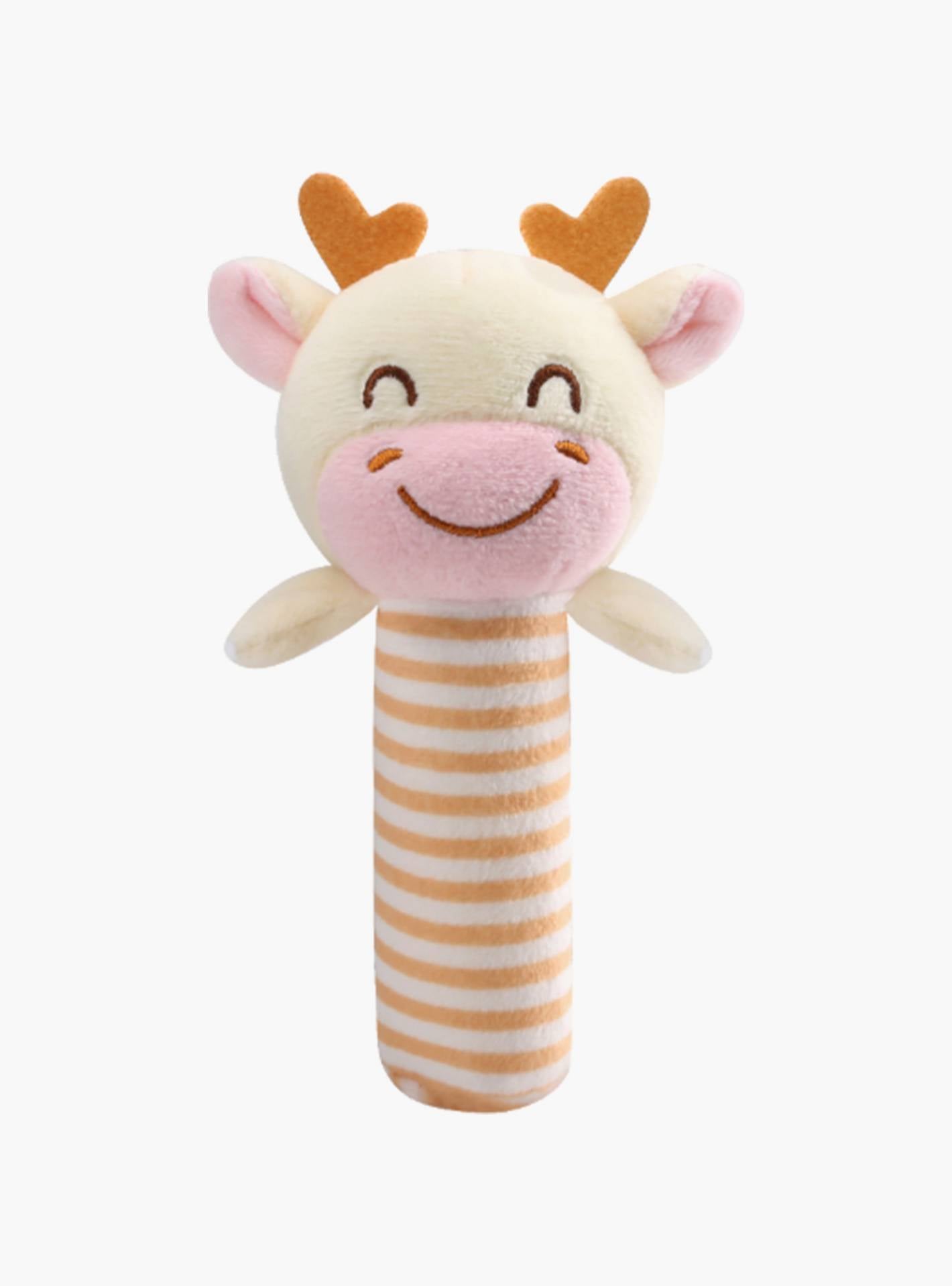 Little Angel Baby Stuffed Animal Rattle Bar Toy - Cow