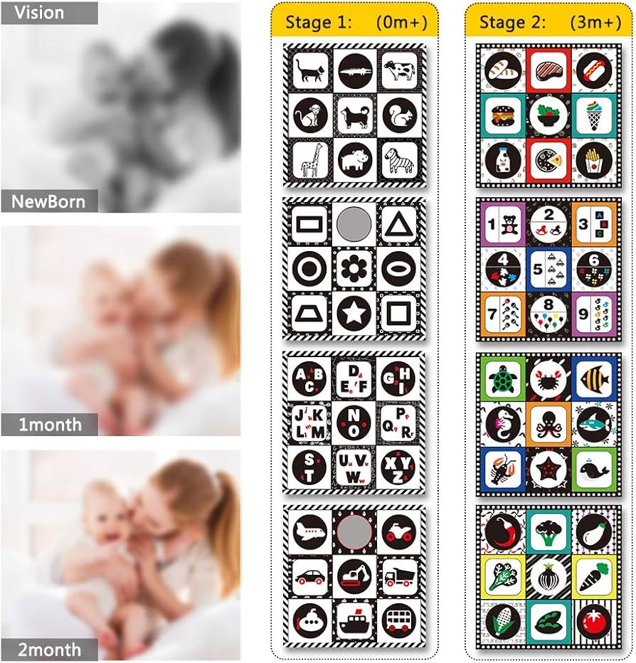 Teytoy Black & White High Contrast Baby Tummy Time Square Mats