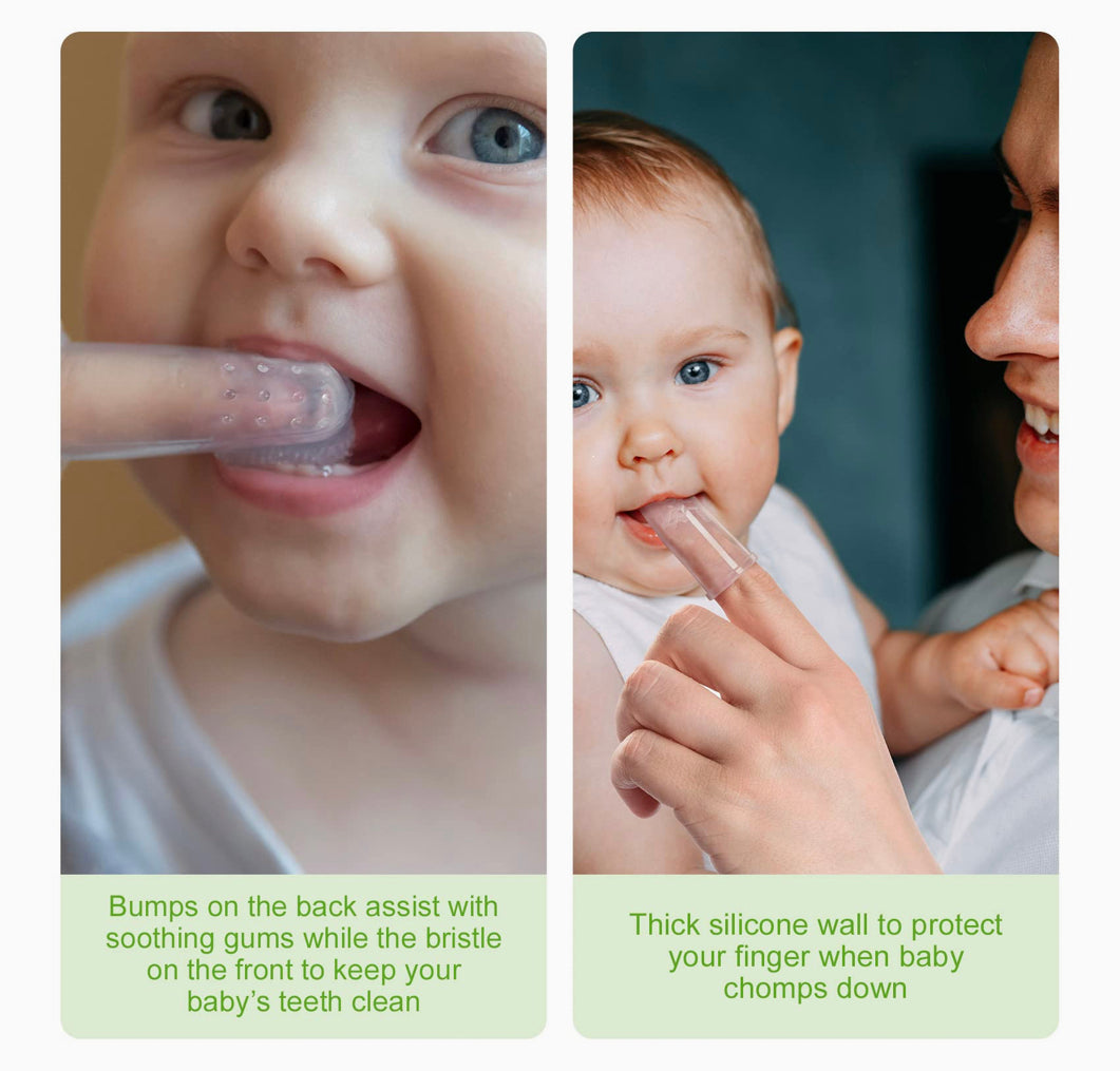 Haakaa Infant Finger Tooth Brush, 2 Pieces With Storage Box