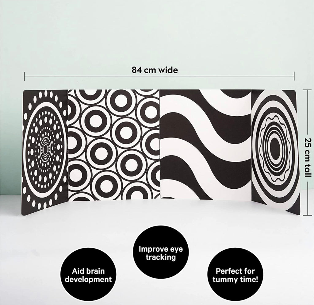 My Little Learner Black & White High Contrast Baby Sensory Fold Out Board Book