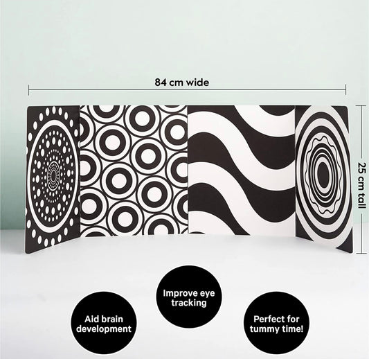 My Little Learner Black & White High Contrast Baby Sensory Fold Out Board Book