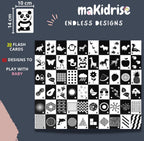 Makidrise Black & White Baby Sensory 60 Flash Cards