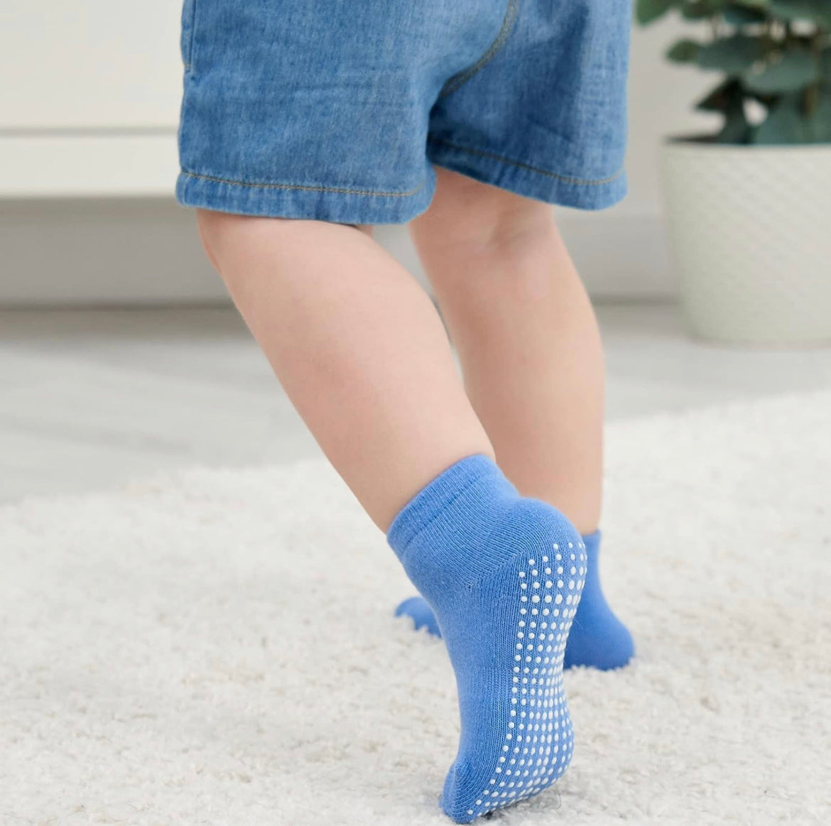 Zaples Baby Non Slip Grip Ankle Baby Socks With Non Skid Soles - 12 Pairs