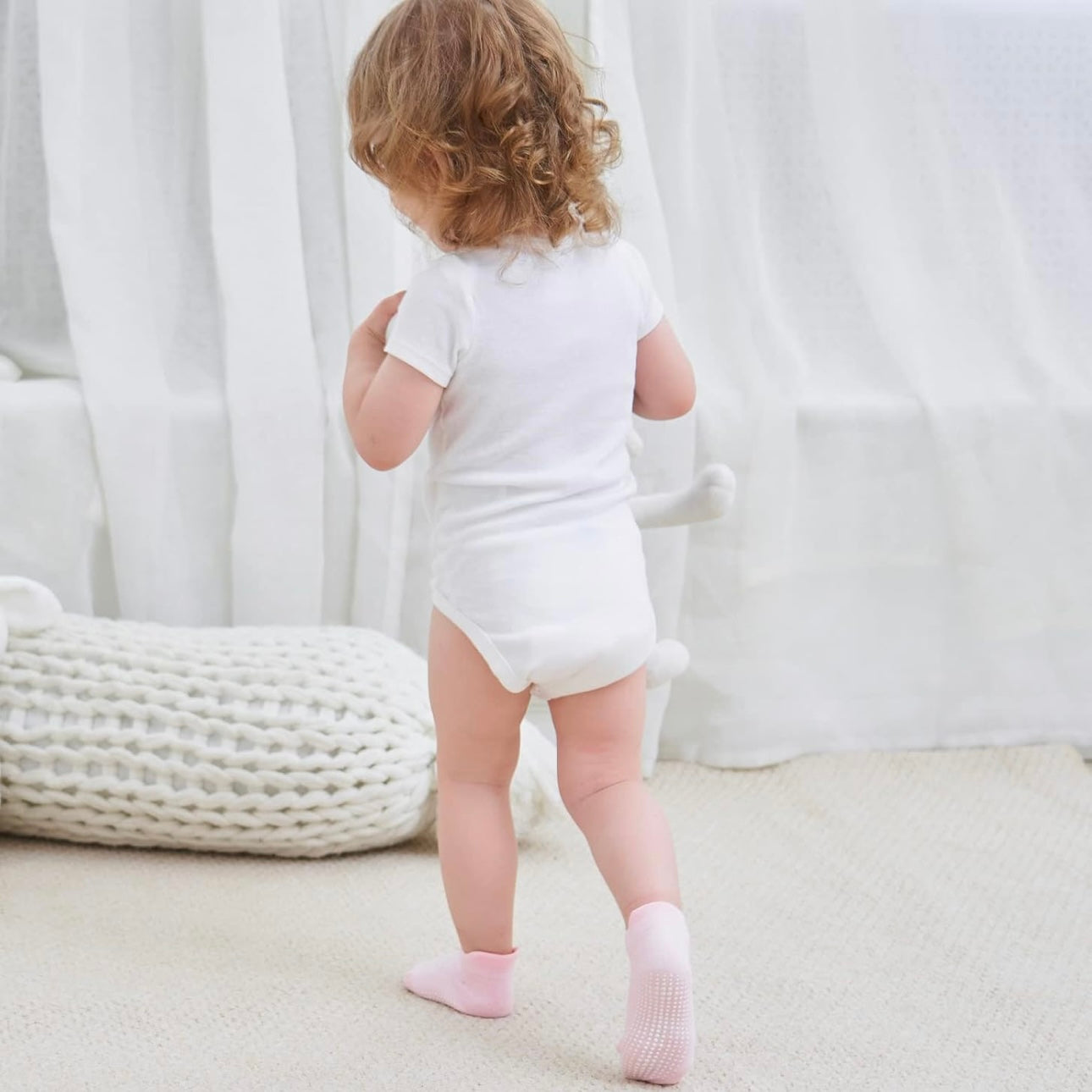 Zaples Baby Non Slip Grip Ankle Baby Socks With Non Skid Soles - 12 Pairs