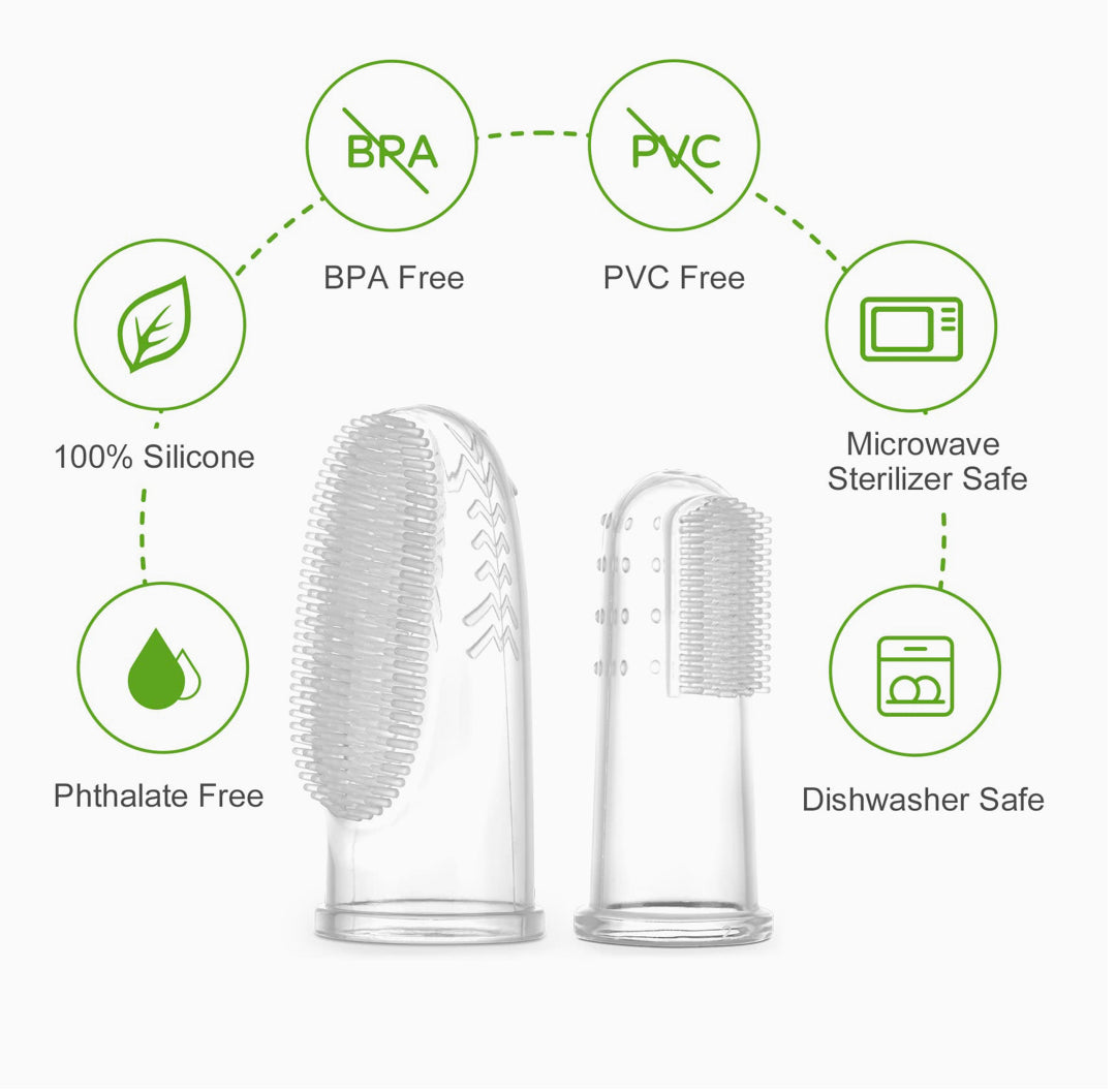Haakaa Infant Finger Tooth Brush, 2 Pieces With Storage Box