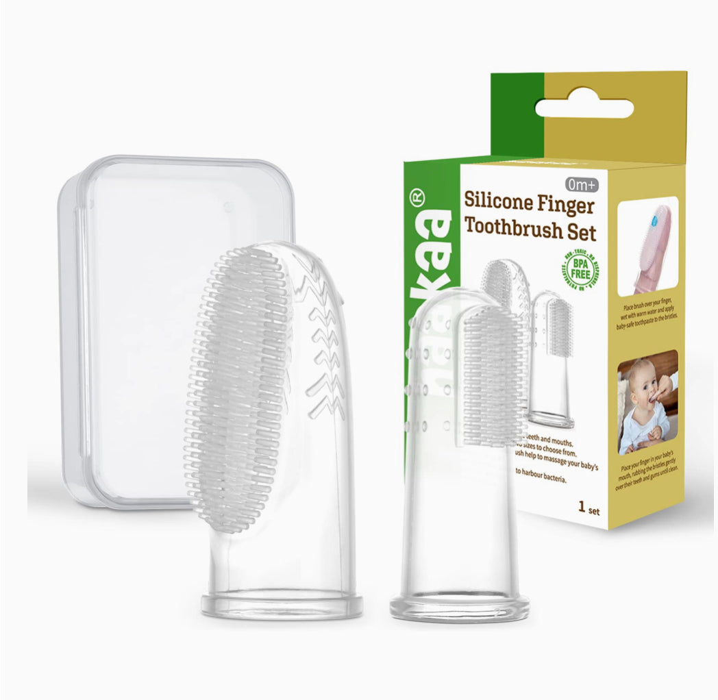Haakaa Infant Finger Tooth Brush, 2 Pieces With Storage Box