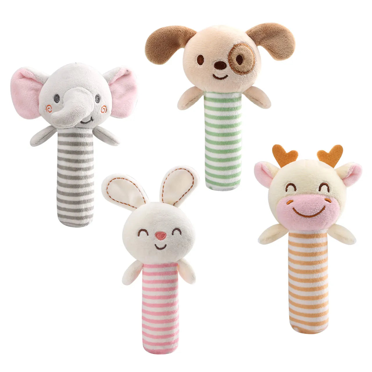Little Angel Baby Stuffed Animal Rattle Bar Toy - Cow