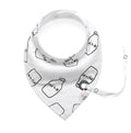 Tiny Toes Baby Bib With Pacifier String