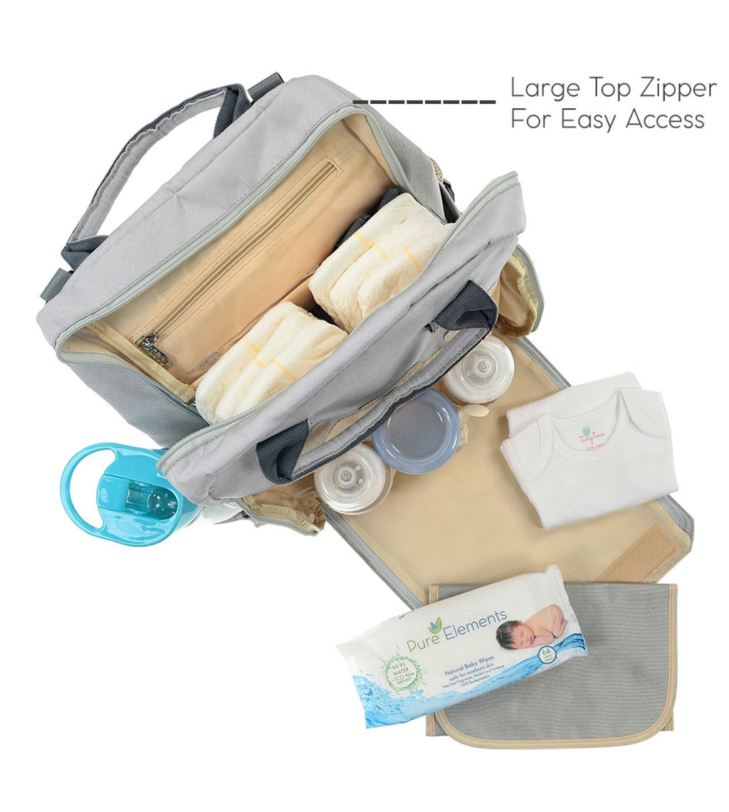 Bumble & Bird Multifunctional Diaper Backpack - Grey