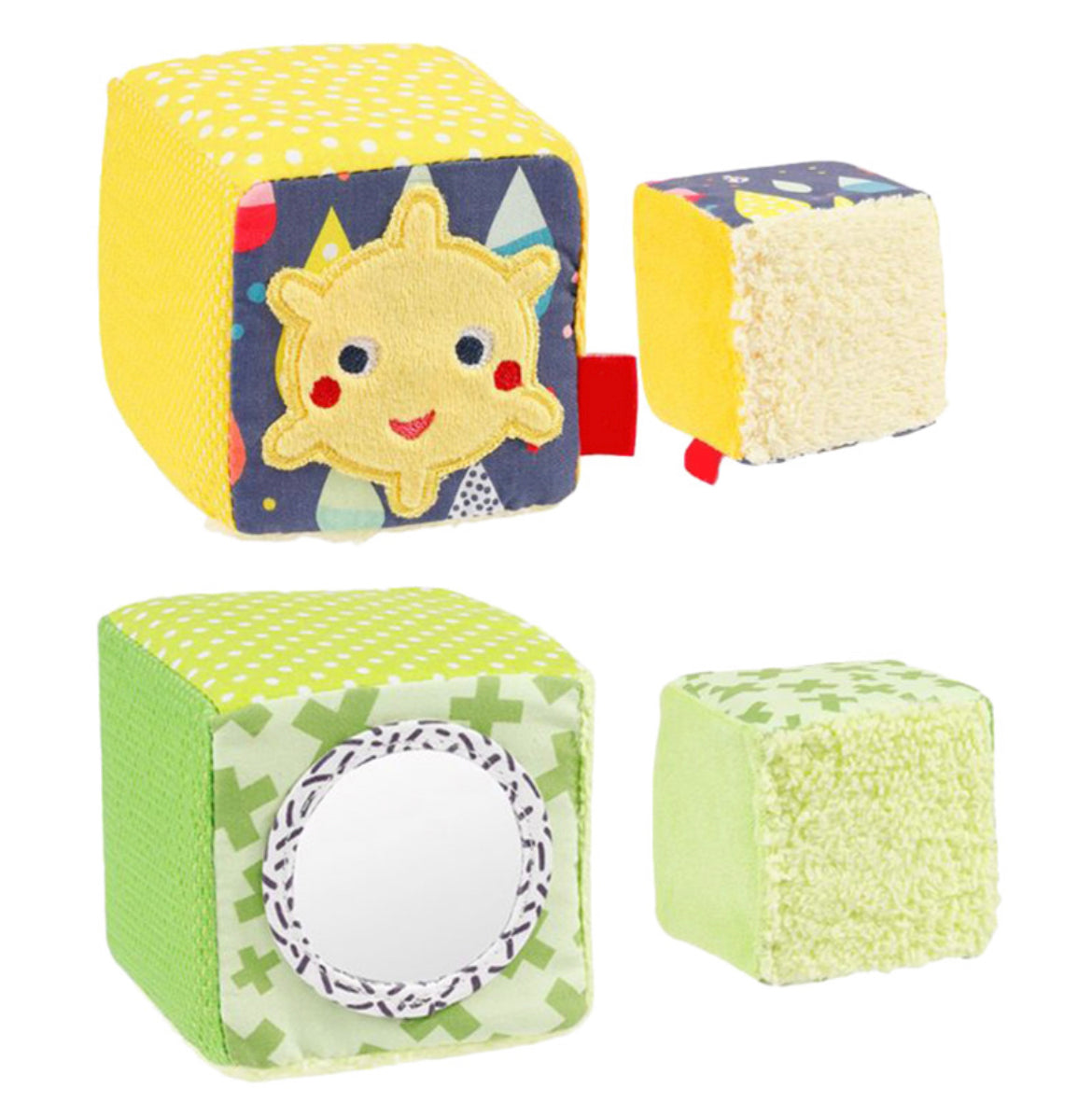 A Thousand & One Cuddles Set Of 4 Colorful Cloth Cubes