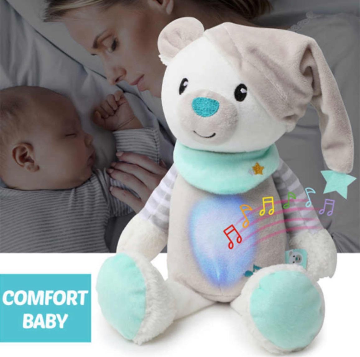 Little Learners 2 in 1 Soothing Cuddles & Night Light Bear