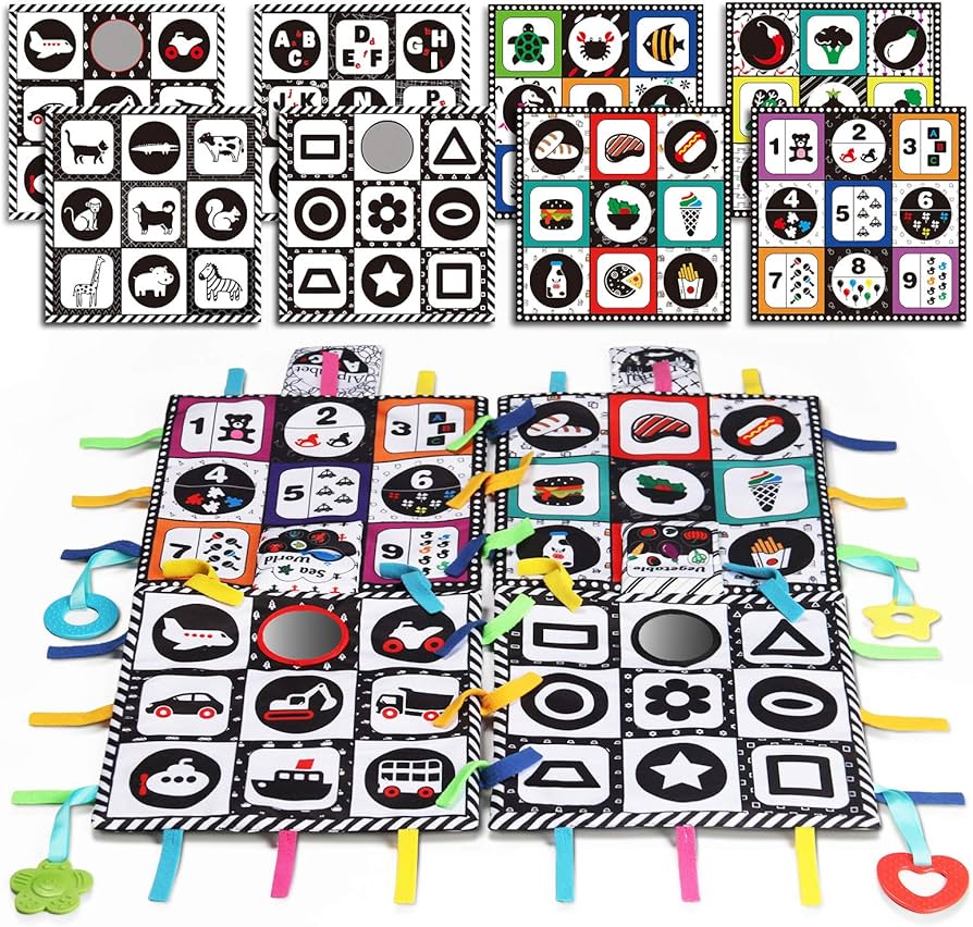 Teytoy Black & White High Contrast Baby Tummy Time Square Mats