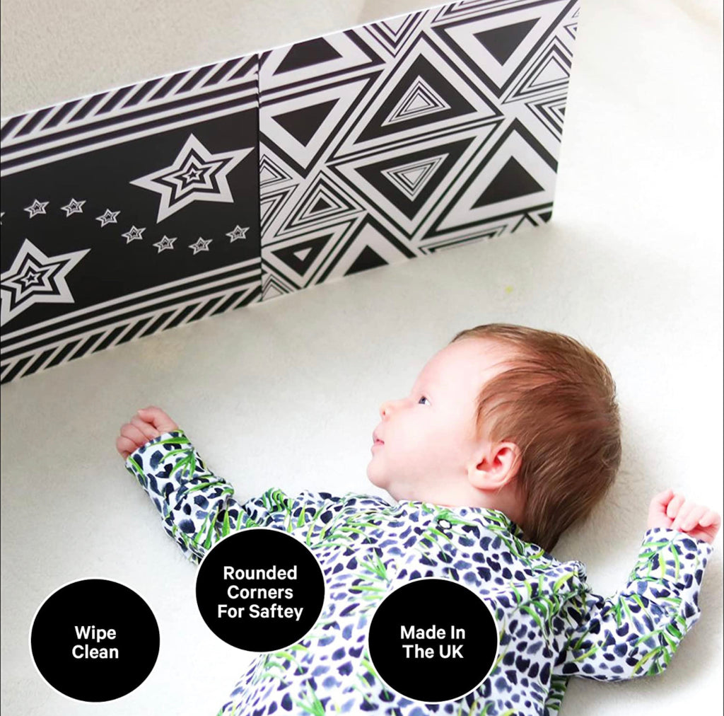 My Little Learner Black & White High Contrast Baby Sensory Fold Out Board Book