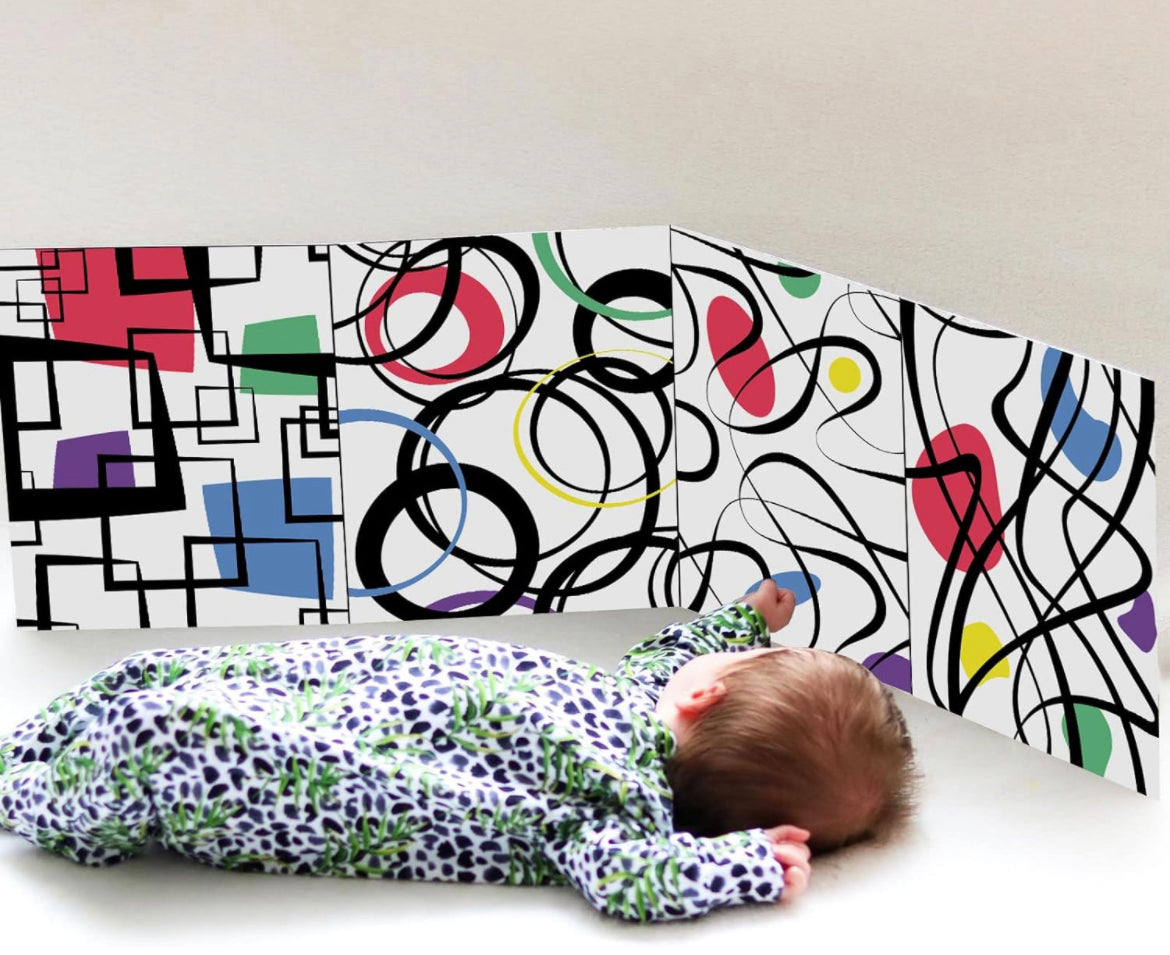 My Little Learner High Contrast Pattern Tummy Time Sensory Fold Out Board Book