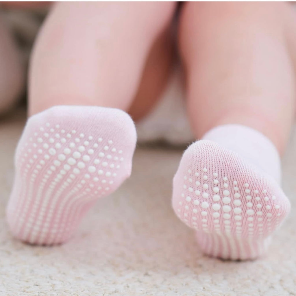 Zaples Baby Non Slip Grip Ankle Baby Socks With Non Skid Soles - 12 Pairs